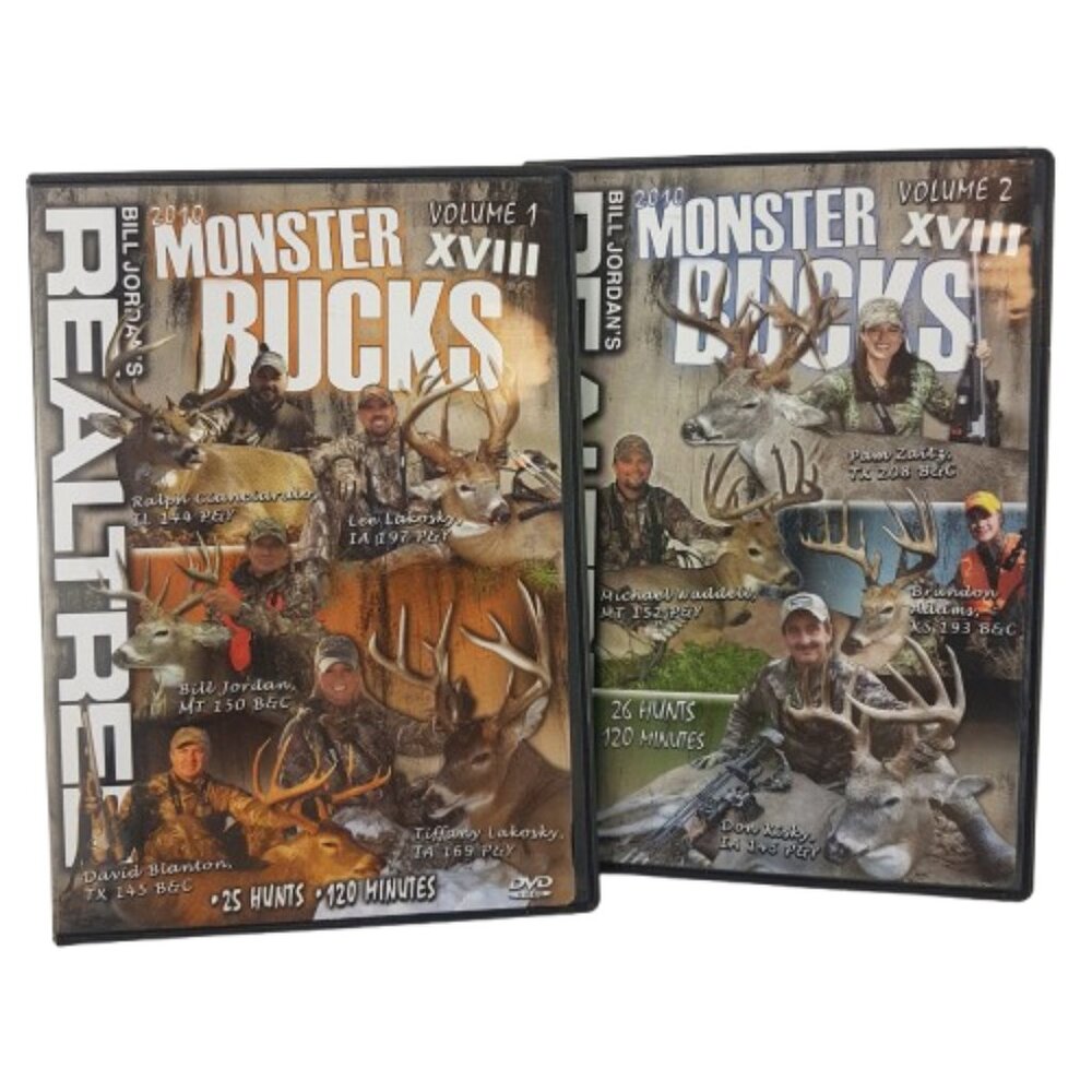 Set of 2 Hunting DVDs Realtree Monster Bucks XVIII Volumes 1 & 2